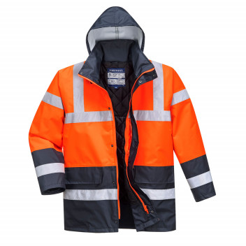 S466 Hi-Vis Contrast Traffic Jacket Red/Navy XL