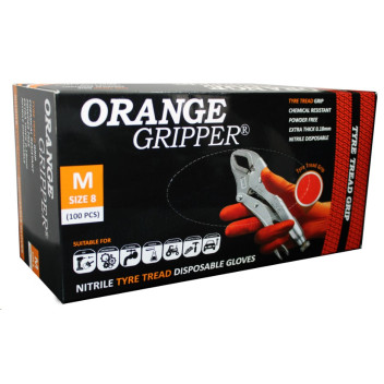 ATG 7181 Orange Gripper Disposable Glove (Box 100) Large Size 9
