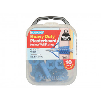 Plasplugs HCF110 Heavy-Duty Plasterboard Fixings Pack of 10