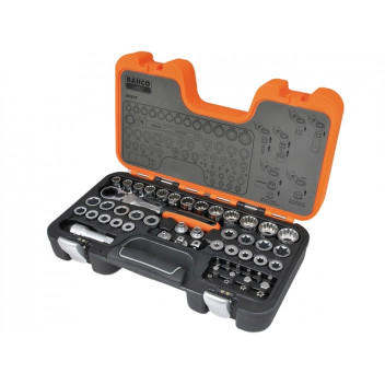 Bahco S530T Pass-Through Socket Set of 53 Metric 1/2in Drive