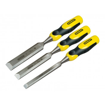 Stanley Tools DYNAGRIP Bevel Edge Chisel with Strike Cap Set, 3 Piece