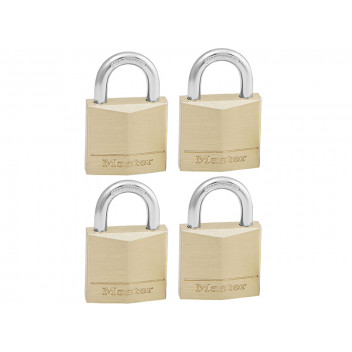 Master Lock Solid Brass 30mm Padlock 4-Pin - Keyed Alike x 4