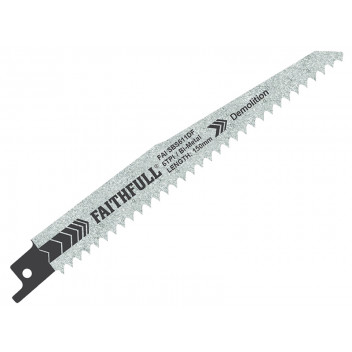 Faithfull S611DF Bi-Metal Sabre Saw Blade Demolition 150mm 6 TPI (Pack of 5)