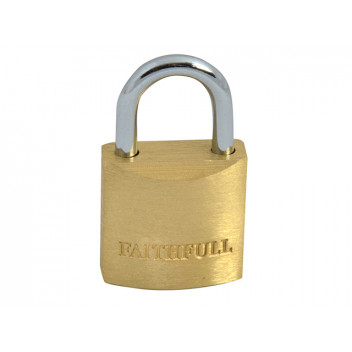 Faithfull Brass Padlock 20mm 3 Keys