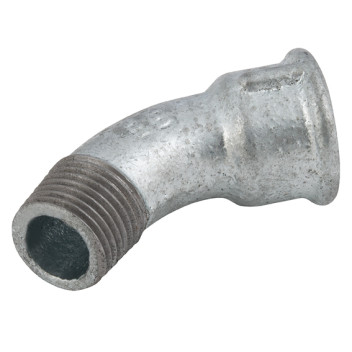 EE-1.1/2\" MXF BSPTXBSPP 45? BEND (GALVANISED)