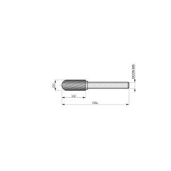 8mm Carbide Rotary Burr, Ball Nosed Cylinder, Shape C (P805)