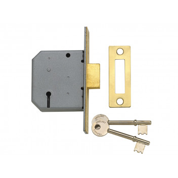 Yale Locks PM322 3 Lever Mortice Deadlock Polished Brass 79mm 3in