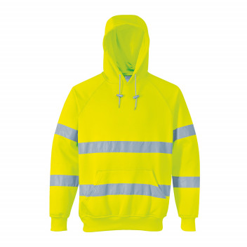 B304 Hi-Vis Hooded Sweatshirt Yellow Medium