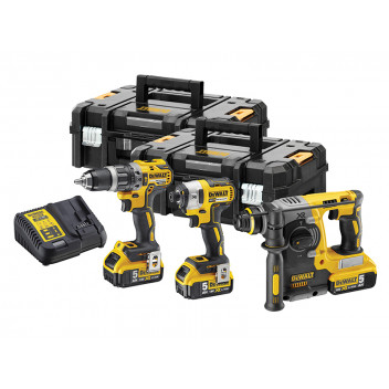 DEWALT DCK368P3T XR Brushless 3 Piece Kit 18V 3 x 18V 5.0Ah Li-ion