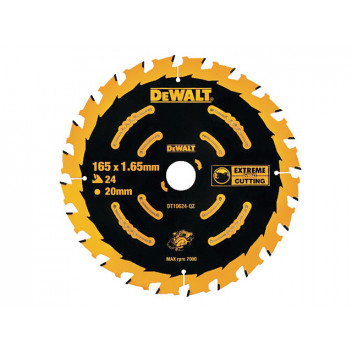 DEWALT Cordless Extreme Framing Circular Saw Blade 165 x 20mm x 24T