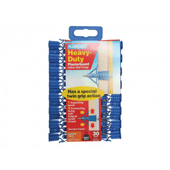 Plasplugs HCF 553 Heavy-Duty Plasterboard Fixings Pack of 30
