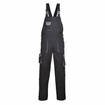 TX12 Portwest Texo Contrast Bib & Brace Black Tall Large