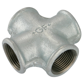 4\" BSPP FEM EQUAL CROSS GALVANISED GF180G