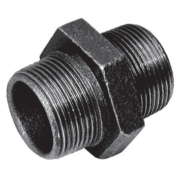 1.1/2\"BSPT MALE HEX NIPPLE FIG144 BLACK