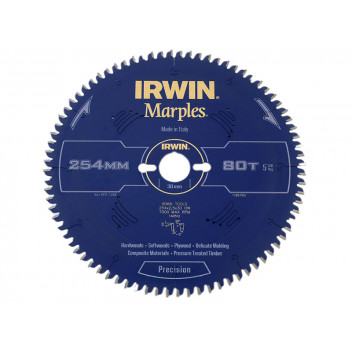 IRWIN Marples Mitre Circular Saw Blade 254 x 30mm x 80T HI-ATB/Neg
