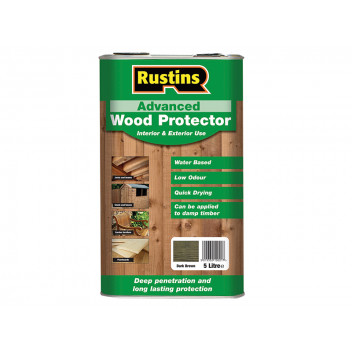 Rustins Quick Dry Advanced Wood Protector Dark Brown 5 litre