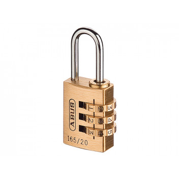 ABUS 165/20 20mm Solid Brass Body Combination Padlock (3-Digit) Carded