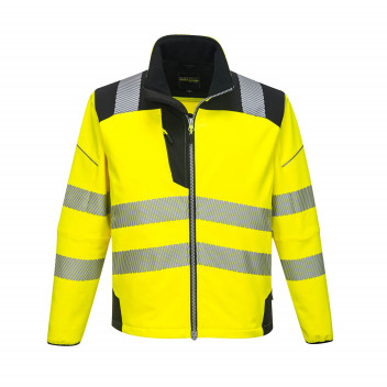 T402 PW3 Hi-Vis Softshell Jacket Yellow/Black Large