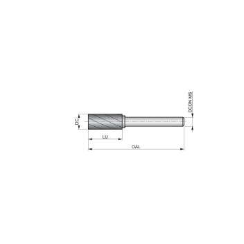 9.6mm Carbide Rotary Burr, Cylinder With End Cut, Shape B (P833)