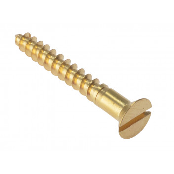 ForgeFix Wood Screw Slotted CSK Solid Brass 1.1/4in x 8 Box 200