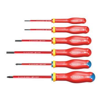 Facom Protwist VDE Screwdriver Set, 6 Piece SL/PZ