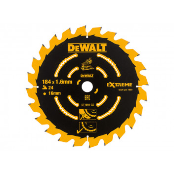 DEWALT Cordless Mitre Saw Blade For DCS365 184 x 16mm x 24T