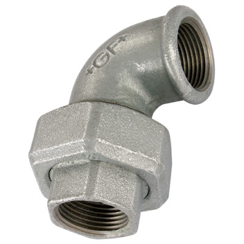 1.1/2\"BSP FEM T/SEAT UNION 90 GALVANISED GF96G
