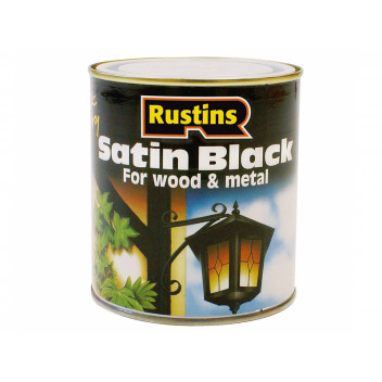 Rustins Satin Black Paint Quick Drying 500ml