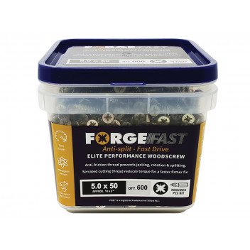 Pozi Compatible Elite Performance Wood Screw ZY 5.0 x 50mm Tub 600