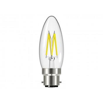 Energizer LED BC (B22) Candle Filament Non-Dimmable Bulb, Warm White 250 lm 2.4W