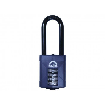 Squire CP50/2.5 Combination Padlock 4-Wheel 50mm Extra Long Shackle 63.5mm