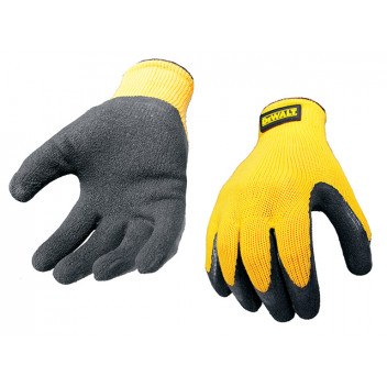 DEWALT DPG70L Yellow Knit Back Latex Gloves - Large