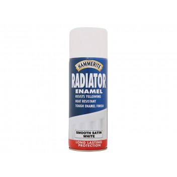 Hammerite Radiator Enamel Aerosol Satin White 400ml