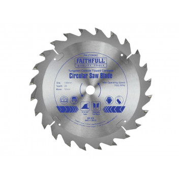 Faithfull TCT Cordless Trimsaw Blade 136 x 10mm x 24T POS