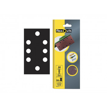 Flexovit 1/3 Sanding Sheets Perforated Coarse 50 Grit (Pack of 10)