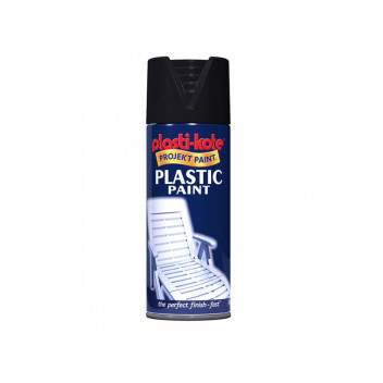 PlastiKote Plastic Paint Spray Black Gloss 400ml