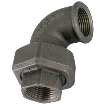 1\" BSP FEM T/SEAT UNION 90 BLACK GF96