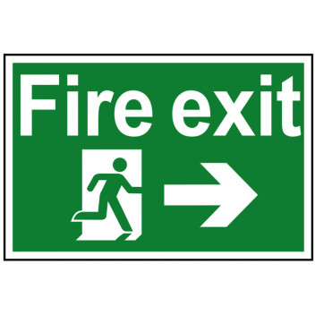 Scan Fire Exit Running Man Arrow Right - PVC 300 x 200mm