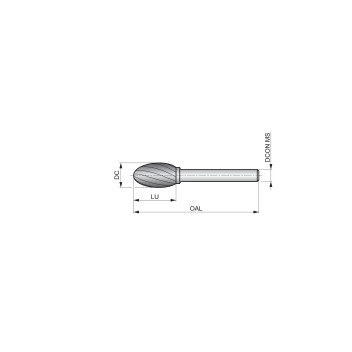 9.6mm Carbide Rotary Burr, Oval, Shape E (P609)