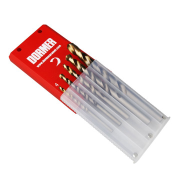 Set 10 (A002 x 5) HSS TiN-Tip Straight Shank Jobber Drill, Plastic Case (A089)