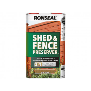 Ronseal Shed & Fence Preserver Light Brown 5 litre