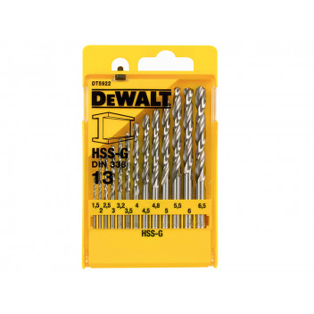 DEWALT HSS-G Jobber Drill Bit Set, 13 Piece