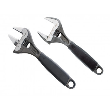 Bahco ERGO Extra Wide Jaw Adjustable Wrench Twin Pack