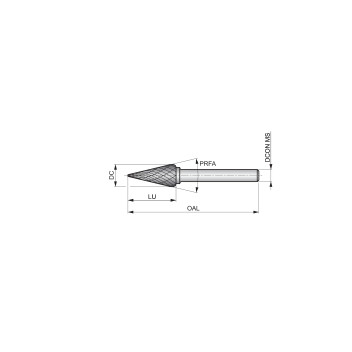 16mm Carbide Rotary Burr, Cone, Shape M (P823)