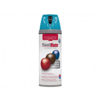 PlastiKote Twist & Spray Gloss Mediterranean Blue 400ml