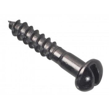 ForgeFix Wood Screw Slotted Round Head ST Black Japanned 3/4in x 6 Forge Pack 40