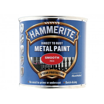 Hammerite Direct to Rust Smooth Finish Metal Paint Red 250ml