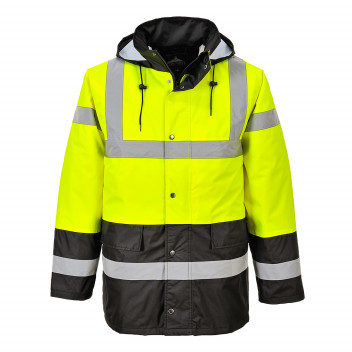 S466 Hi-Vis Contrast Traffic Jacket Yellow/Black Large