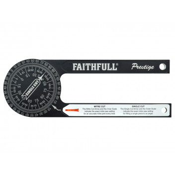 Faithfull Prestige Mitre Saw Protractor Black Aluminium