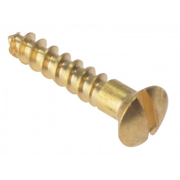 ForgeFix Wood Screw Slotted Raised Head ST Solid Brass 3/4in x 6 Box 200